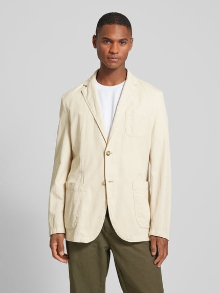 MANGO Regular Fit 2-Knopf-Sakko mit Leinen-Anteil Beige 4