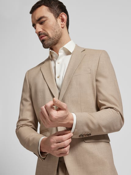 Selected Slim Fit Sakko mit Woll-Anteil Modell 'NEIL' Sand 3