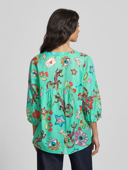 Milano Italy Regular Fit Bluse mit 3/4-Arm Mint 5