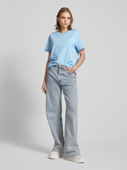 PIECES T-Shirt mit Motiv-Stitching Modell 'RIA' Hellblau 1