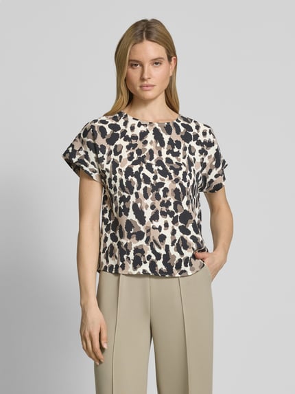 VILA Regular fit blouseshirt met ronde hals, model 'JOSA' Beige - 4