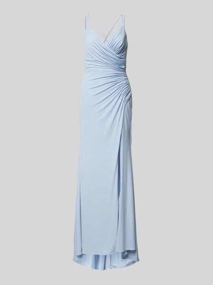Mascara Abendkleid mit seitlichen Raffungen Hellblau 2