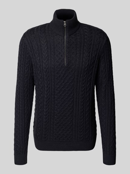 JACK & JONES Premium Gebreide pullover met ribboorden, model 'BLUSEAN' Marineblauw - 2