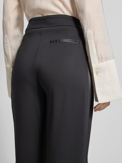 GUIDO MARIA KRETSCHMER WOMAN Wide leg stoffen broek met bandplooien, model 'Cecile' Zwart - 3