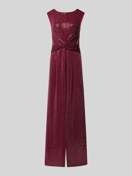 Vera Mont Relaxed Fit Jumpsuit mit Paillettenbesatz Bordeaux 2