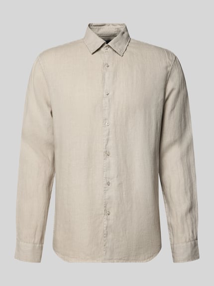 Produktfoto, Leinenhemd mit Kentkragen von MCNEAL in Beige, Reines Leinen, Regular-Fit, Knopfleiste, strukturierte Oberfläche