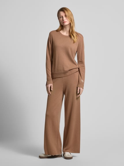 Liu Jo Sport Gebreide pullover met labelstitching Cognac - 1