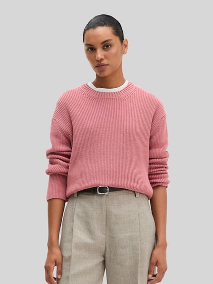 Marc O'Polo Loose Fit Pullover aus reiner Baumwolle Pink 4