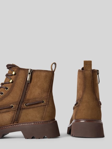 Tamaris Veterlaarzen van nappaleer met profielzool Cognac - 2