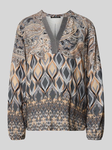 Betty Barclay Relaxed fit tuniekblouse van pure viscose, model 'September' Lichtgrijs - 2