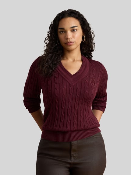Lauren Ralph Lauren Regular Fit Pullover aus Baumwoll-Mix Bordeaux 6