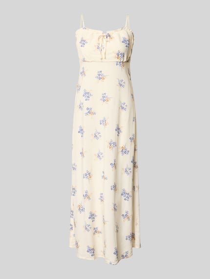Produktfoto, Schmales Freizeitkleid aus reiner Viskose Modell 'NELLY' von Only mit Allover-Muster, Midi-Länge, Popeline-Textur und Spaghettiträgern
