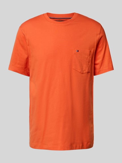 Tommy Hilfiger T-shirt o kroju regular fit z czystej bawełny Pomarańczowy 2