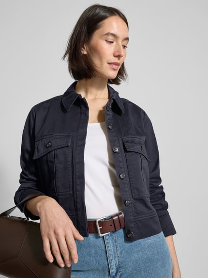 IQ Studio Hemdjacke mit Pattentaschen Marine 3