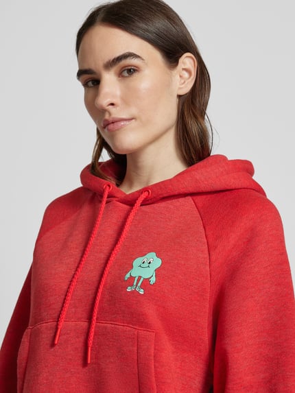 American Vintage Hoodie met motiefprint, model 'DOVEN' Rood - 3