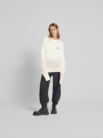 ROTATE Sweter o kroju oversized z dodatkiem wełny Beżowy 1