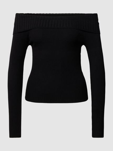 ONLY Off-Shoulder-Pullover in unifarbenem Design Modell 'BERTHA' Black 2