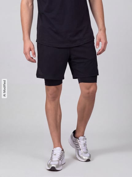 Under Armour Relaxed Fit Sportshorts im Double-Layer-Look Black 4
