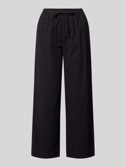 Produktfoto, Stoffhose in verkürzter Passform Modell 'CISSIE' von Soyaconcept aus reiner Baumwolle, Wide-Leg, elastischer Bund mit Tunnelzug.