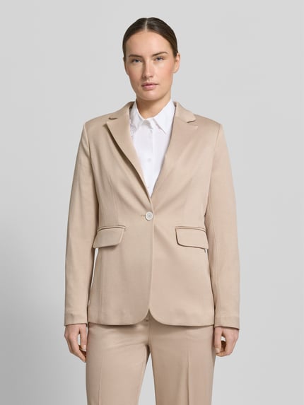 MORE & MORE regular fit blazer met klepzakken Beige - 4