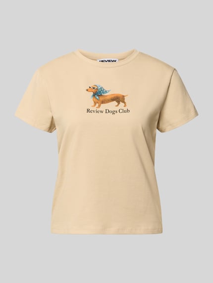 T-Shirt mit Motiv-Print und Rundhalsausschnitt Shop The Look MANNEQUINE