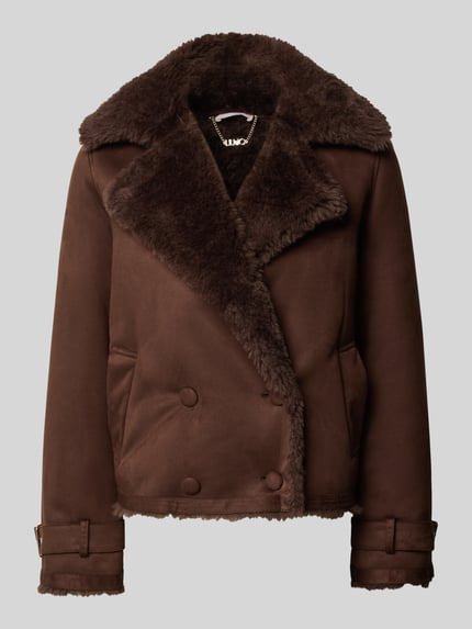 Liu Jo White Jacke mit Reverskragen und Ärmelriegeln Schoko 2