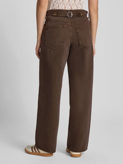 Topshop Wide Leg Jeans im 5-Pocket-Design Schoko 5