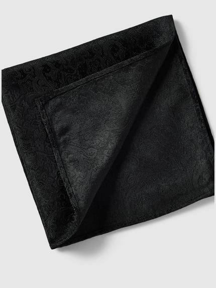 MONTI Fliege und Einstecktuch im Set aus Seide Black 3