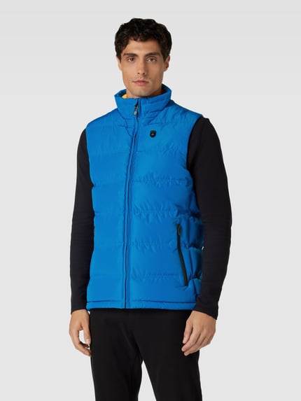 Wellensteyn Regular fit bodywarmer met labelapplicatie, model 'SNOWDOME' Aquablauw - 4