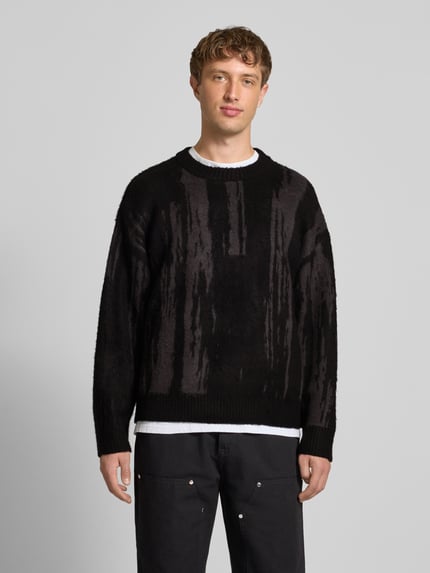 JACK & JONES Strickpullover mit gerippten Abschlüssen Modell 'COVER' Black 4