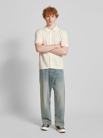JACK & JONES Regular Fit Freizeithemd mit Polokragen Modell 'TYLER' Offwhite 1