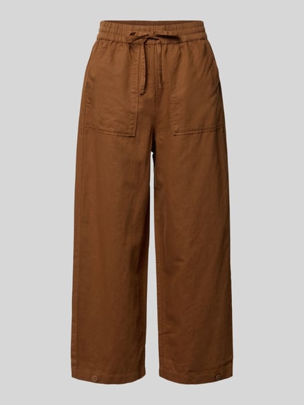 Produktfoto, Regular Fit Leinenhose aus Leinen-Baumwolle-Mix von Marc O'Polo Denim in Braun, Optik: Unifarben, Tunnelzug, seitliche Eingrifftaschen