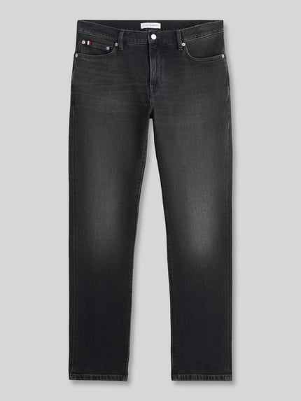 Tommy Hilfiger Slim fit straight jeans van katoenmix model 'DENTON' Antraciet - 2