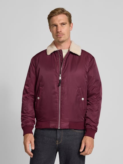 MCNEAL regular fit jack met platte kraag Bordeaux - 4