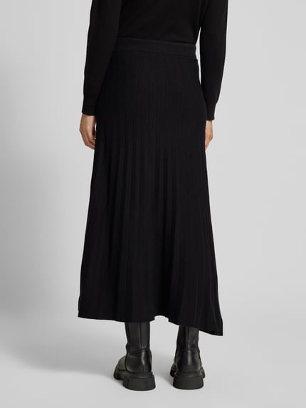b.young Midirock aus Viskose mit Plisseefalten Modell 'Marlin' Black 5