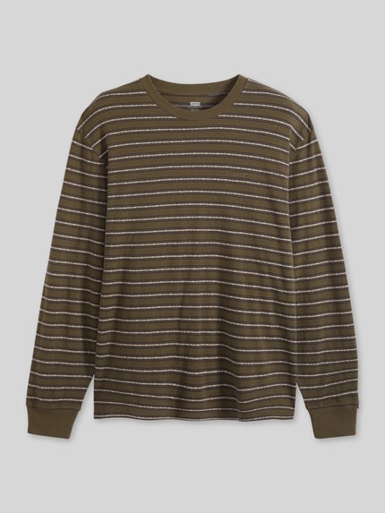 Levi's® Bluzka z długim rękawem o kroju relaxed fit z czystej bawełny Khaki 2
