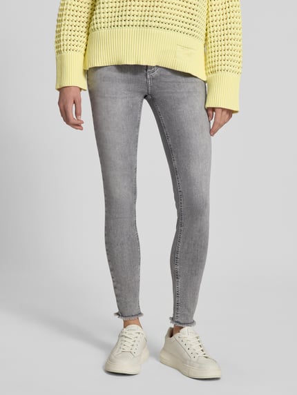 ONLY Skinny fit jeans met labelpatch Middengrijs gemêleerd - 4