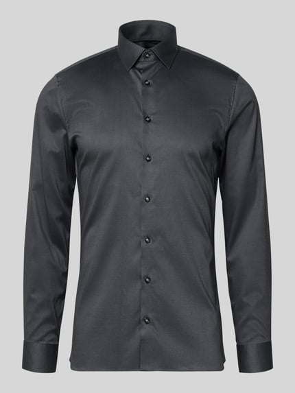 OLYMP No. Six Super Slim fit zakelijk overhemd van katoenmix Antraciet - 2