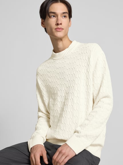 Selected Regular Fit Strickpullover aus reiner Baumwolle Modell 'PHILIP' Offwhite 3