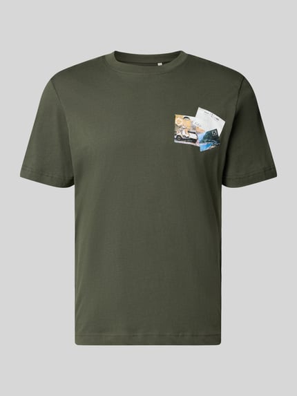 Tom Tailor Regular Fit T-Shirt aus reiner Baumwolle Oliv 2