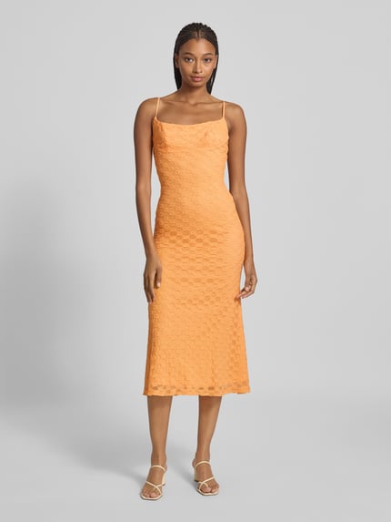 Bardot Midikleid mit Strukturmuster Modell 'ADONI' Orange 4