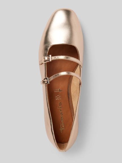 Tamaris Ballerinas mit Dornschließen Gold 3