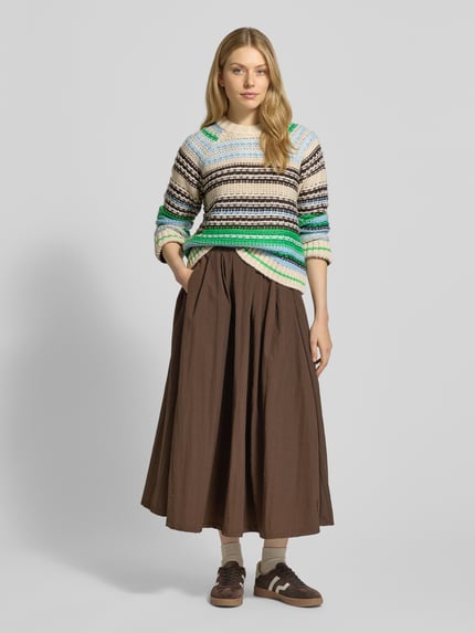 YAS Relaxed Fit Strickpullover mit Woll-Anteil Modell 'BIBI' Gruen 1