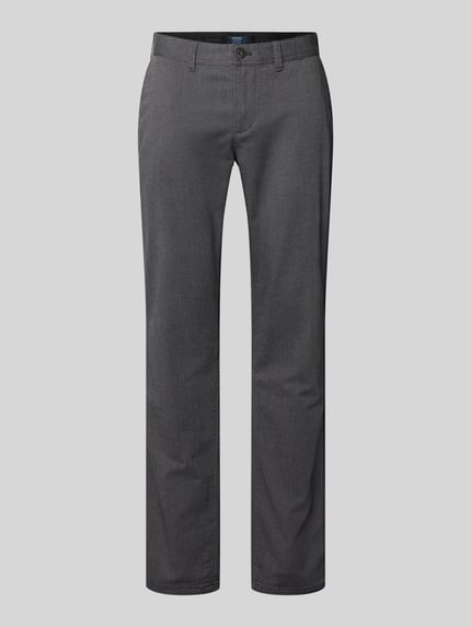 Productfoto, Kleingemusterte Hose met achterzakken van MCNEAL, heren broek van mix van katoen en elastaan, slim fit, grijs met klein motief