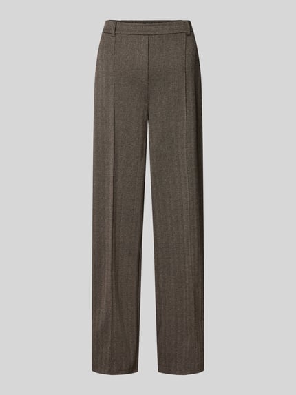 Produktfoto, Hose mit elastischem Bund und Längsnähten von zero im Allover-Look, Material-Mix mit Viskose-Anteil, Regular Fit, braun-grau