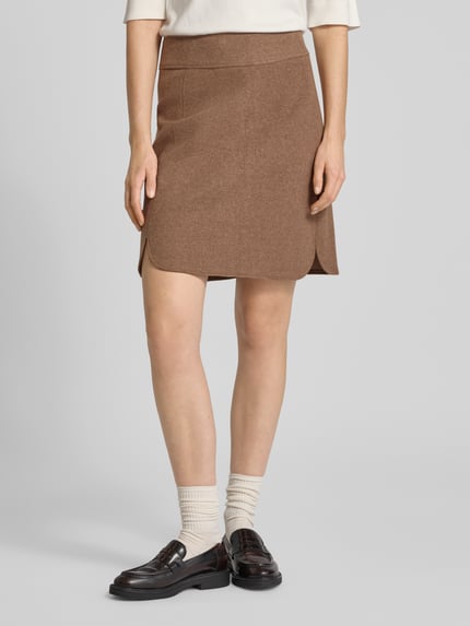 Christian Berg Woman Knielanger Rock mit breitem Bund Cognac 4