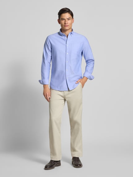 Selected Regular Fit Freizeithemd aus Baumwoll-Mix Modell 'REGRICK' Hellblau 1