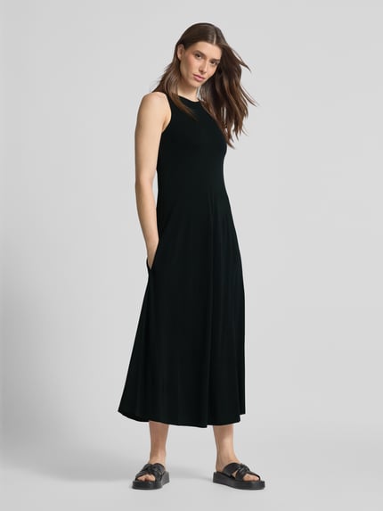 MM by Max Mara Midi-jurk met ronde hals, model 'ACCENTO' Zwart - 1