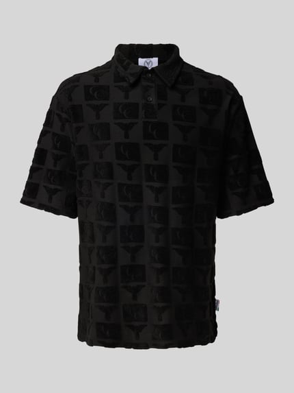 Carlo Colucci Regular Fit Poloshirt mit Knopfleiste Modell 'BEACHWEAR' Black 2