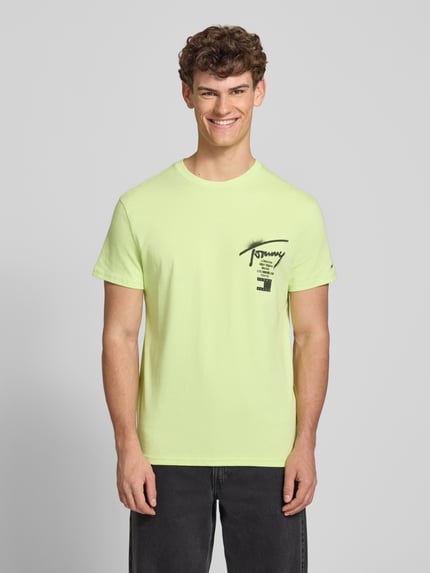 Tommy Jeans Regular Fit T-Shirt aus reiner Baumwolle Neon Gruen 4
